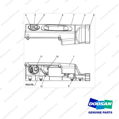 A404110 COVER ASSY-COWL - full parts diagram - genuine Doosan / Bobcat forklift part