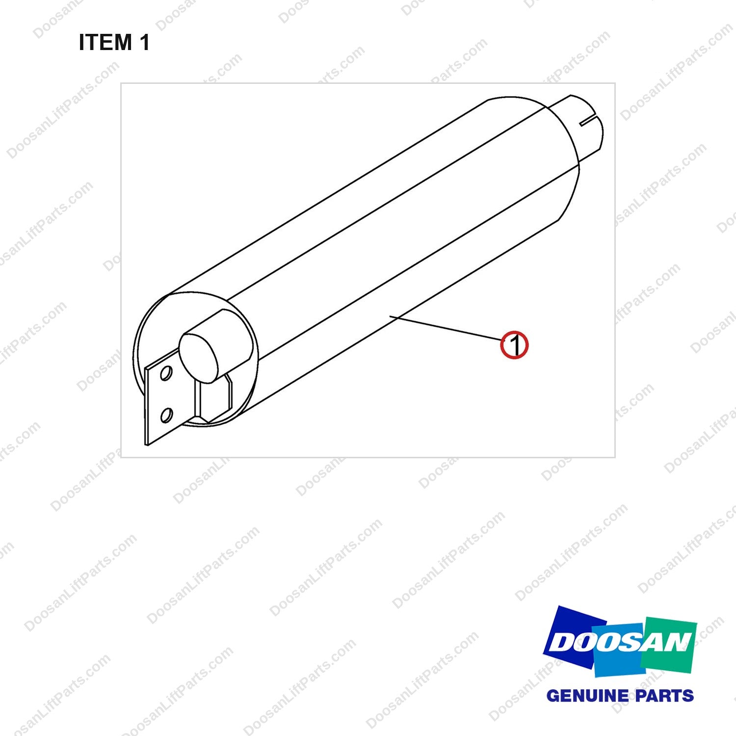 A433803 CHANGEOVER;CATALYTIC MUFFLER - full parts diagram, item 1 marked - genuine Doosan / Bobcat forklift part