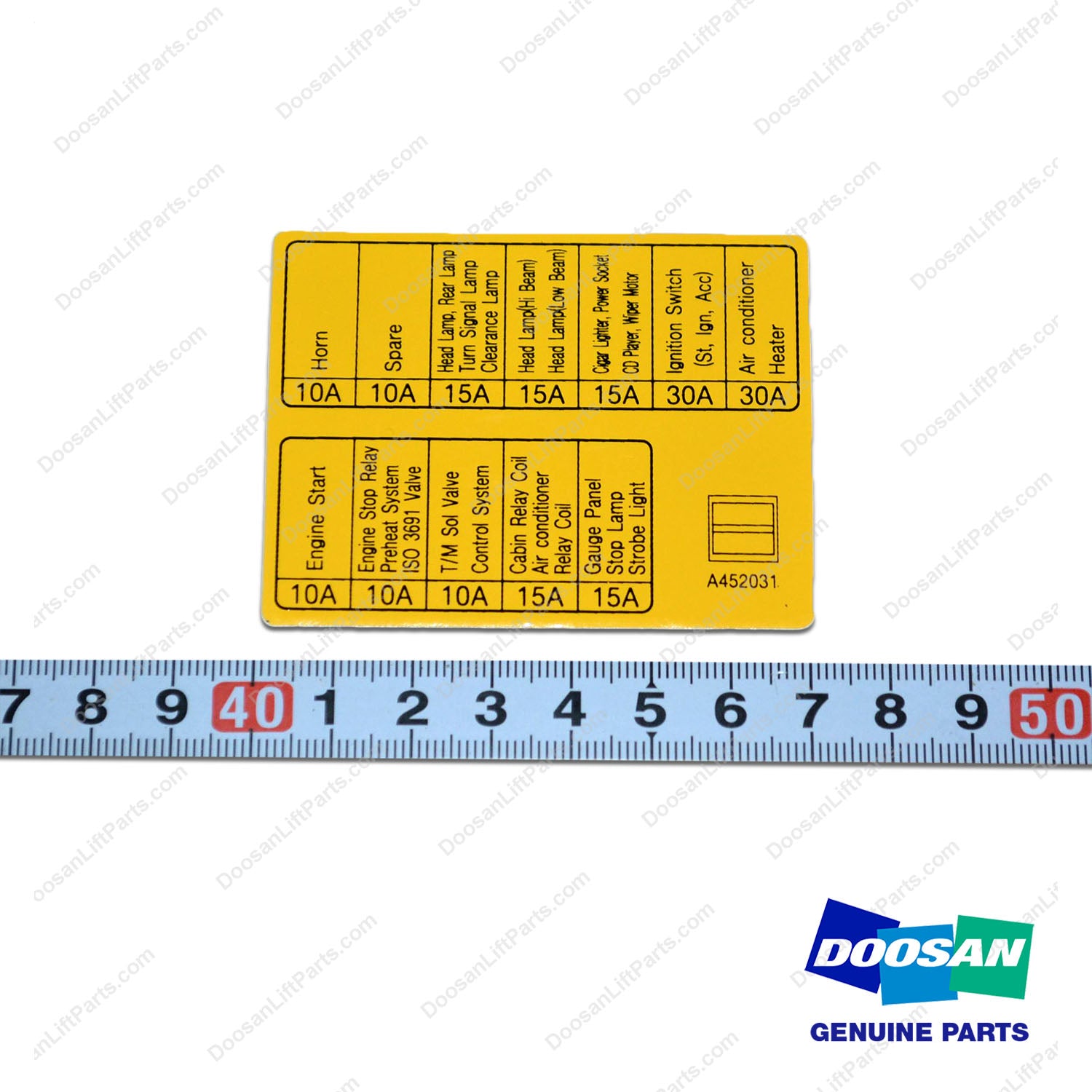 Film;fuse - Doosan Forklift Part A452031
