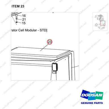 A452943 Operator Cell Modular-Cabin - parts diagram, item 23 shown - genuine Doosan / Bobcat forklift part