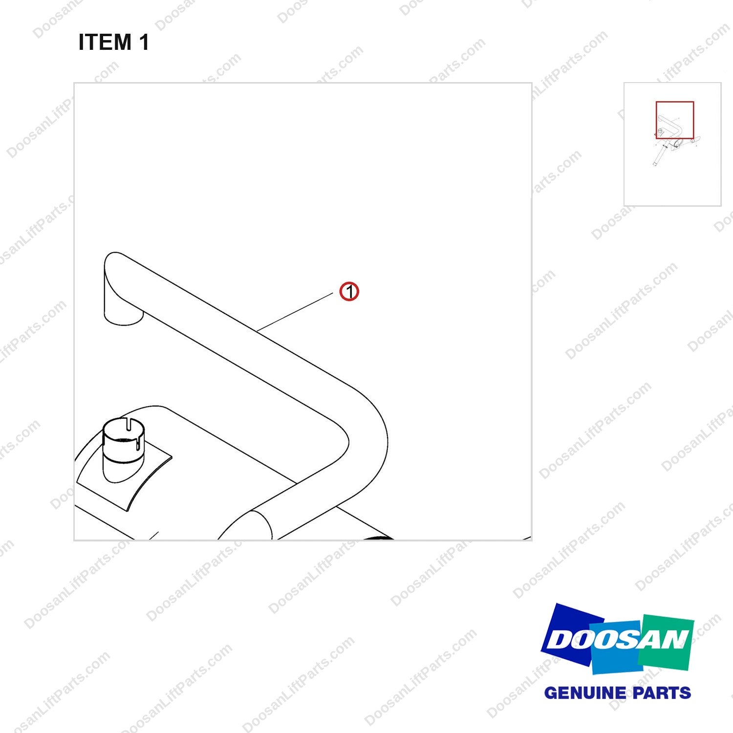 A457160 CHANGEOVER;HORIZONTAL EX.(CAT MUFFLER - parts diagram, item 1 shown - genuine Doosan / Bobcat forklift part