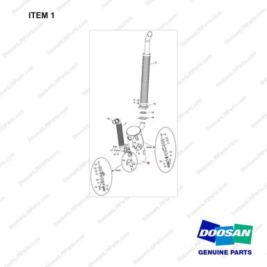 A461232 Muffler Gp - full parts diagram, item 1 marked - genuine Doosan / Bobcat forklift part