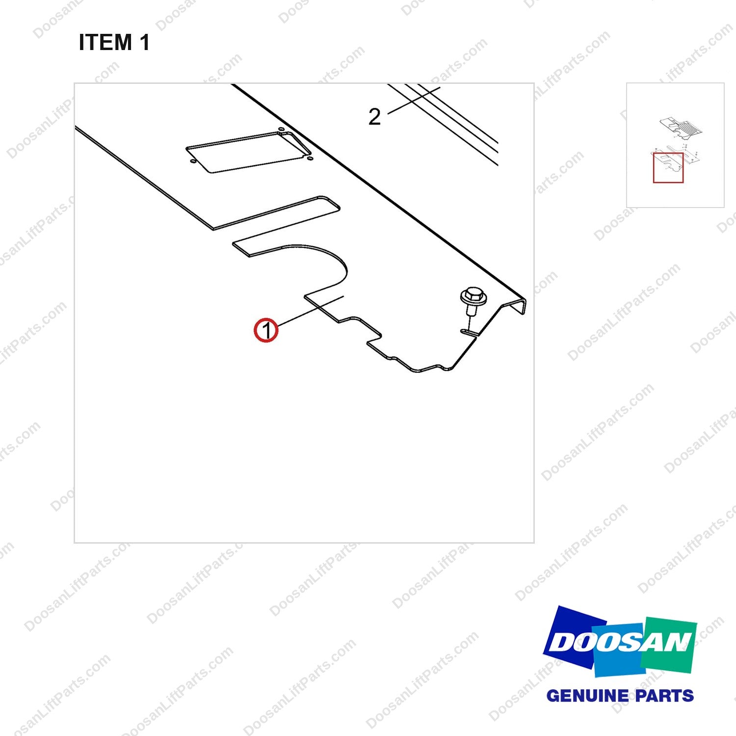 A481245 Floor Plate Gp - parts diagram, item 1 shown - genuine Doosan / Bobcat forklift part