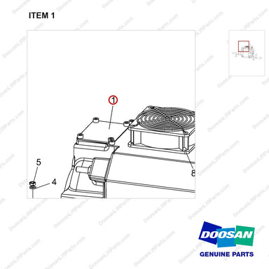 A504931 Motor Gp-Hydraulic - parts diagram, item 1 shown - genuine Doosan / Bobcat forklift part