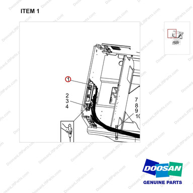 A524910 Panel Gp-Control - parts diagram, item 1 shown - genuine Doosan / Bobcat forklift part