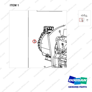 A524920 Drive Axle & Motor Gp - parts diagram, item 1 shown - genuine Doosan / Bobcat forklift part