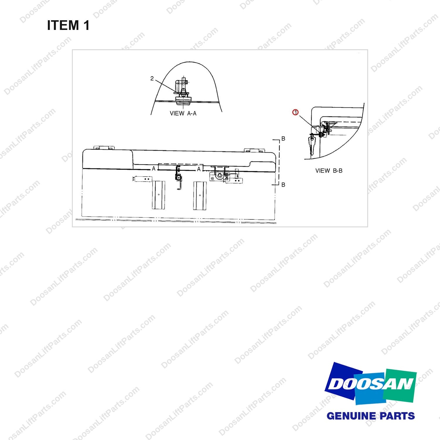 D131097 CHANGEOVER AR FOR EU;EUROPEAN TRUCK-ATT - full parts diagram, item 1 marked - genuine Doosan / Bobcat forklift part