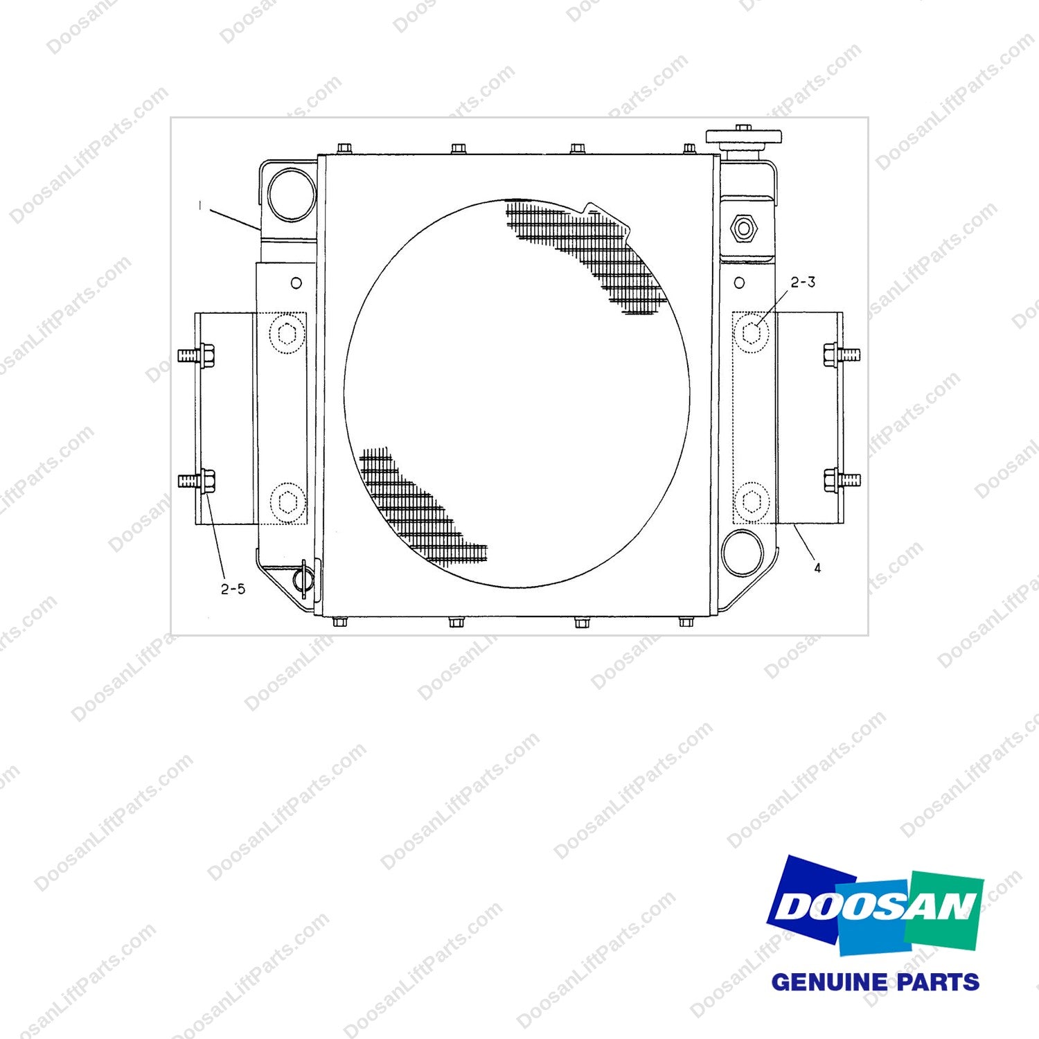 D141205A RADIATOR GP - full parts diagram - genuine Doosan / Bobcat forklift part