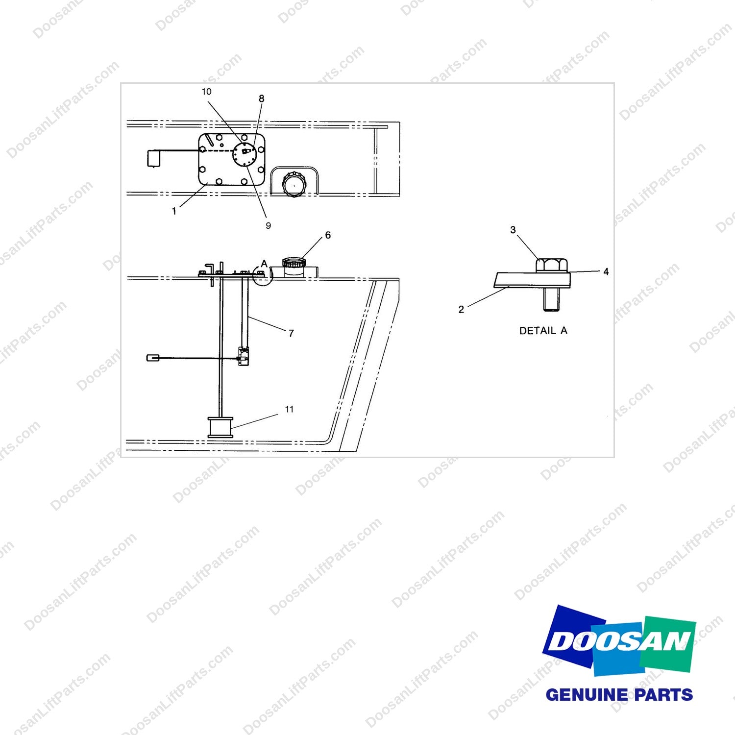 D150479 TANK GP-FUEL - (4.2482 & 1004 E/G) - full parts diagram - genuine Doosan / Bobcat forklift part