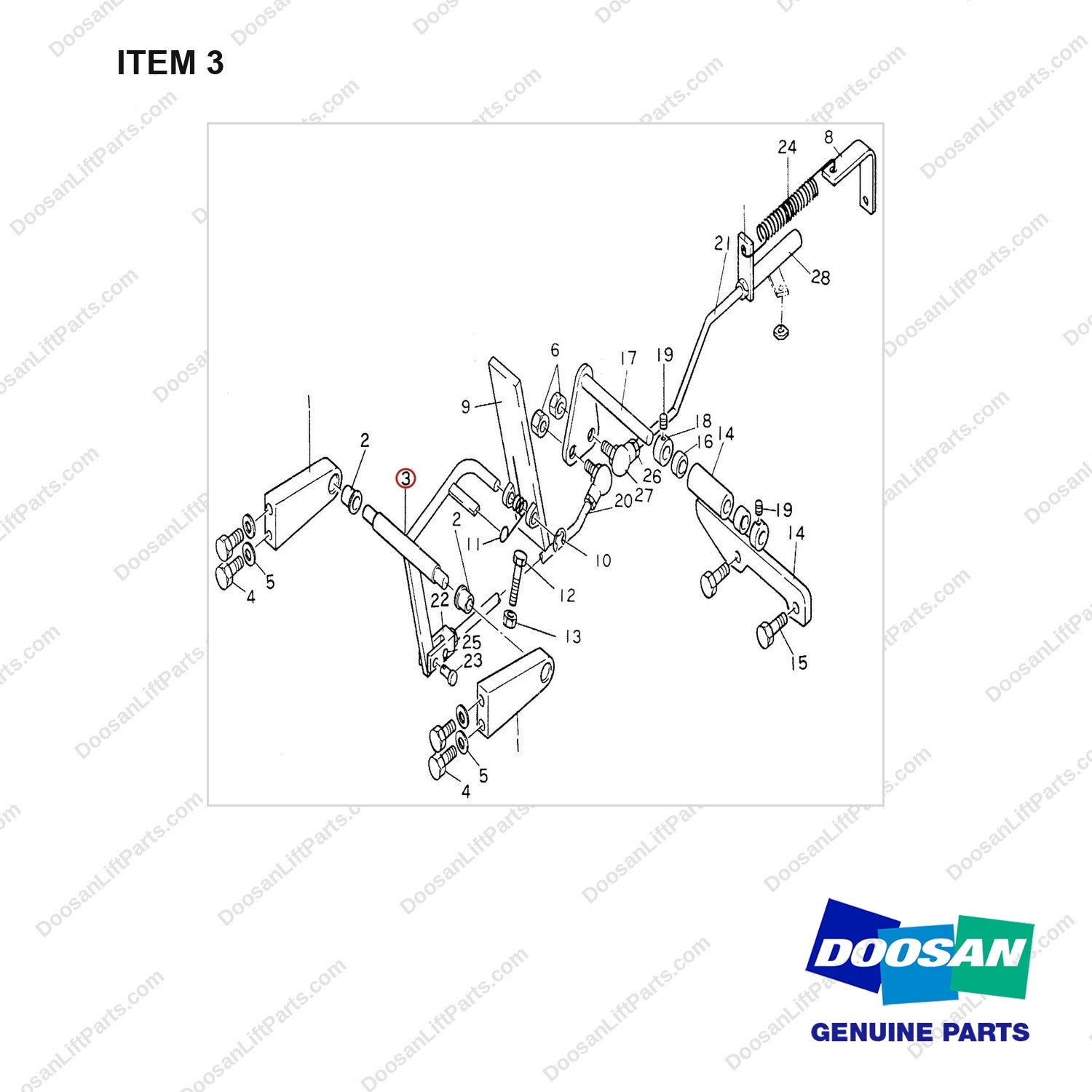 D150676 CONT. GP-ACCELERATION - 4.2482 E/G - full parts diagram, item 3 marked - genuine Doosan / Bobcat forklift part