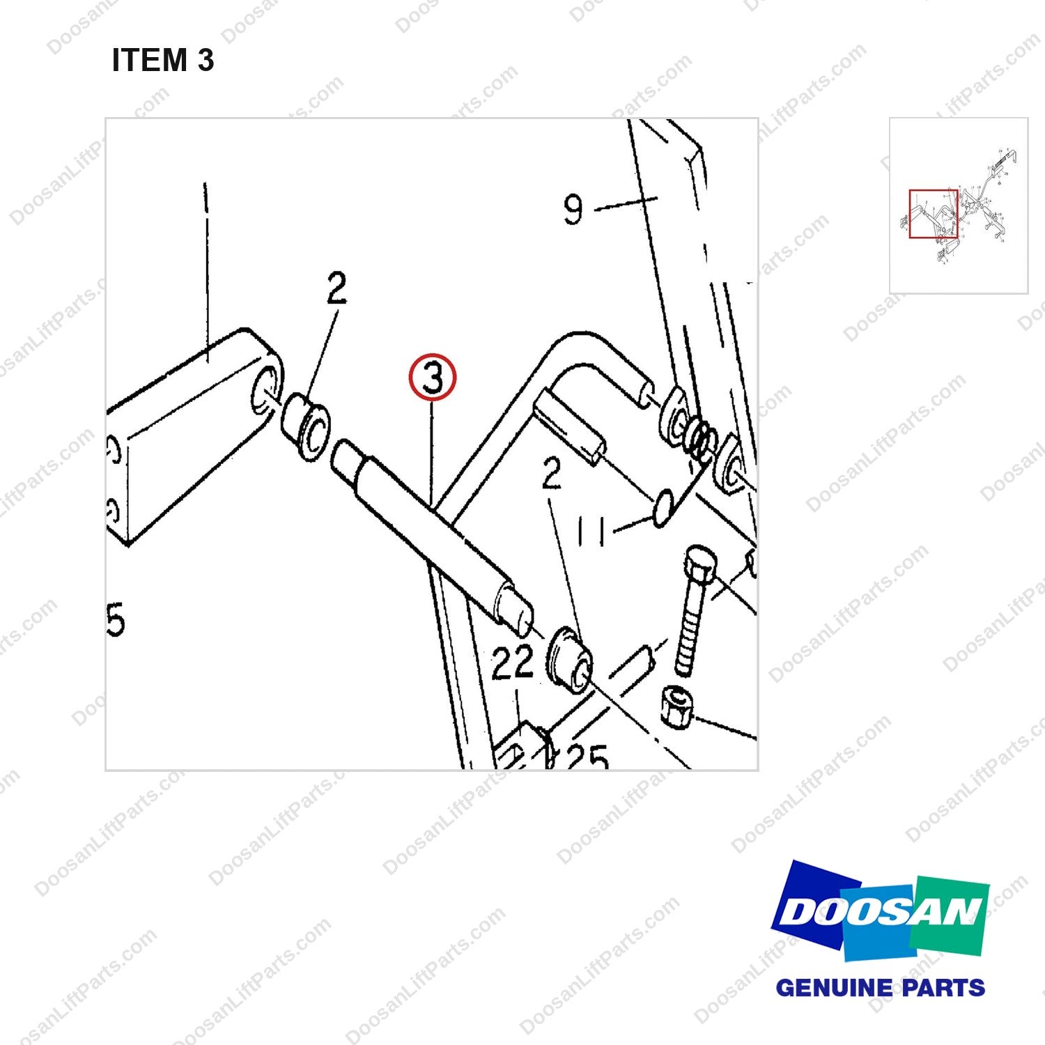D150676 CONT. GP-ACCELERATION - 4.2482 E/G - parts diagram, item 3 shown - genuine Doosan / Bobcat forklift part