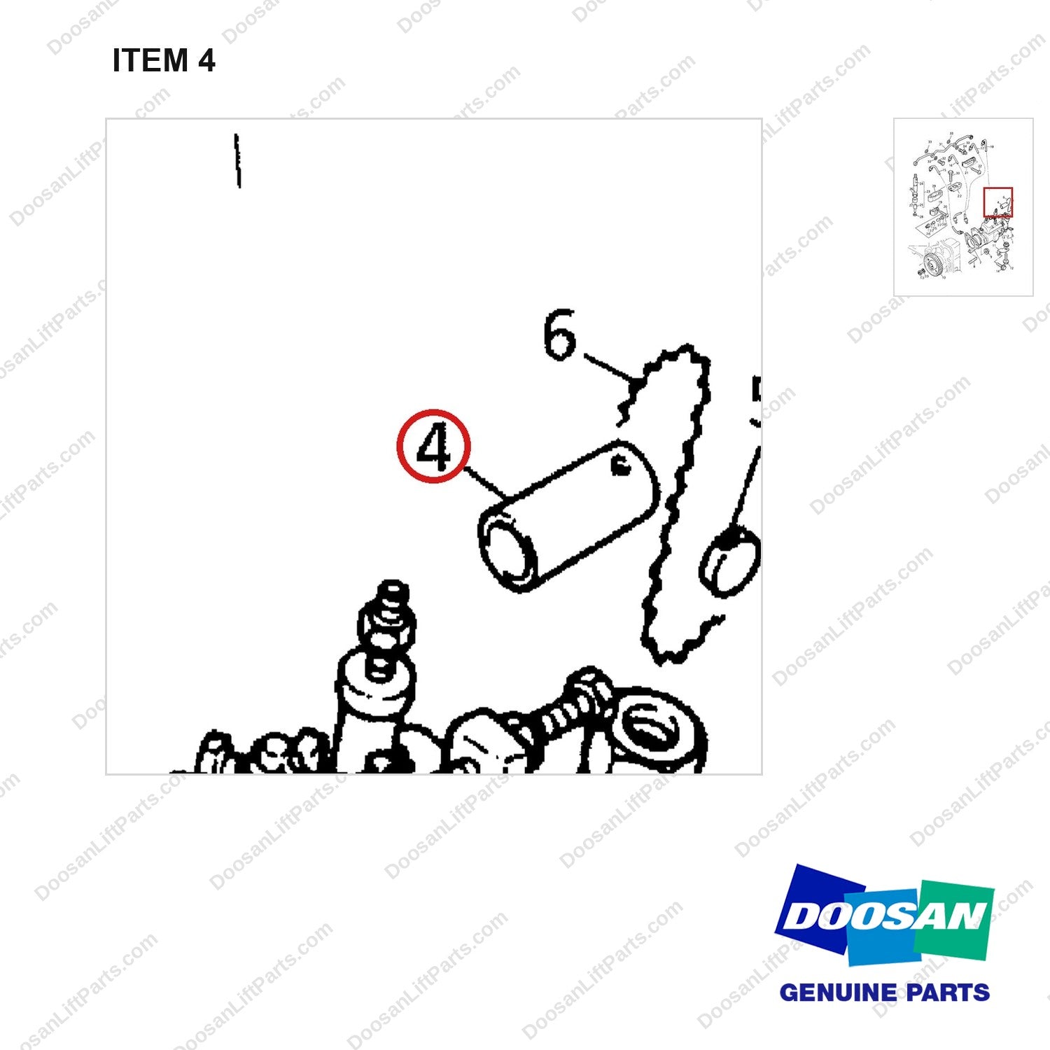 D160940 LINES GP-FUEL INJECTION - 1004 E/G - parts diagram, item 4 shown - genuine Doosan / Bobcat forklift part