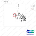 D160984 LINES GP-FUEL FILTER - 1004 E/G - parts diagram, item 12 shown - genuine Doosan / Bobcat forklift part