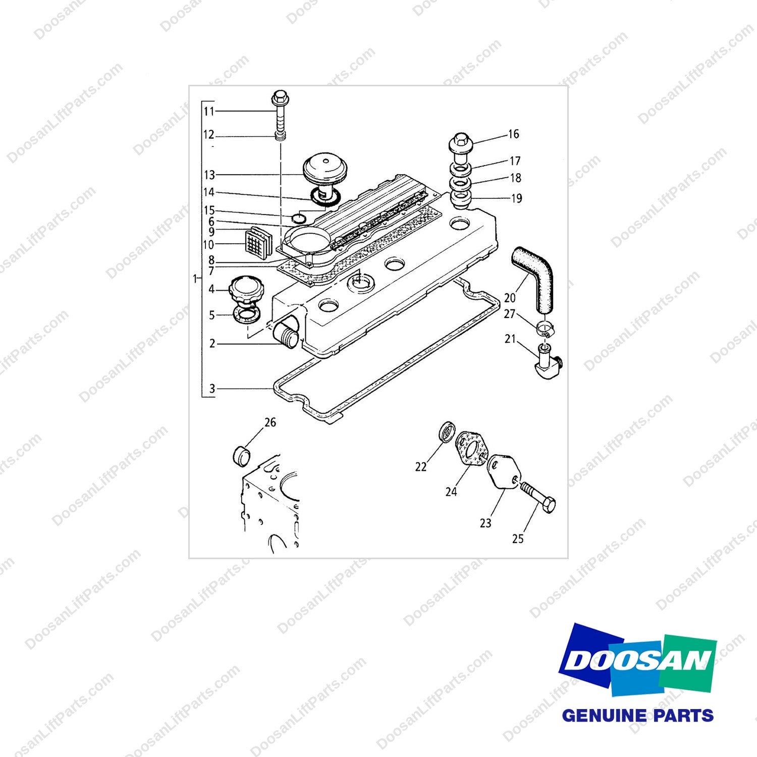 D161089 COVER GP(1004.4 E/G) - full parts diagram - genuine Doosan / Bobcat forklift part