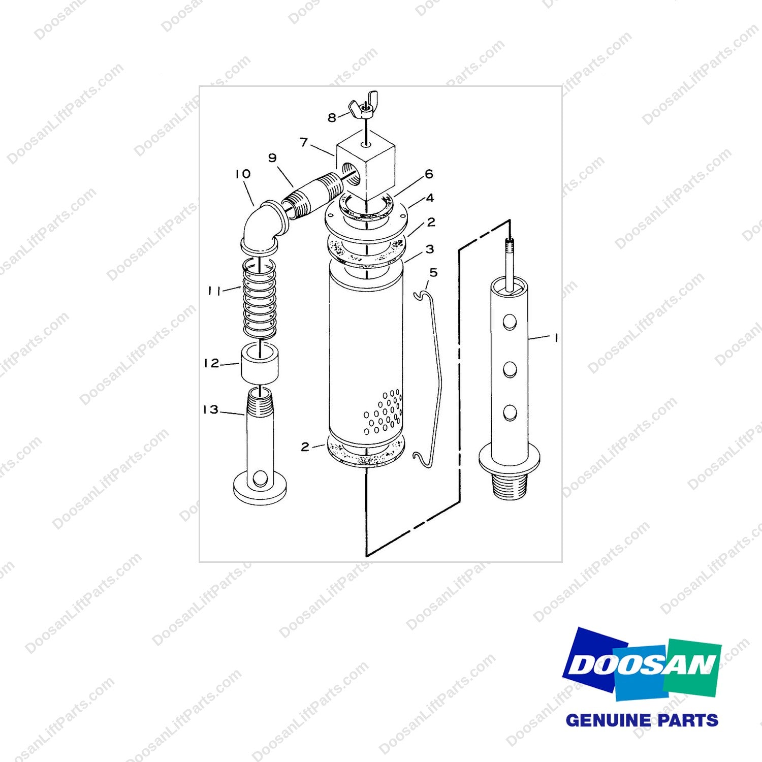 D164812 FILTER GP-HYDRAULIC OIL - full parts diagram - genuine Doosan / Bobcat forklift part