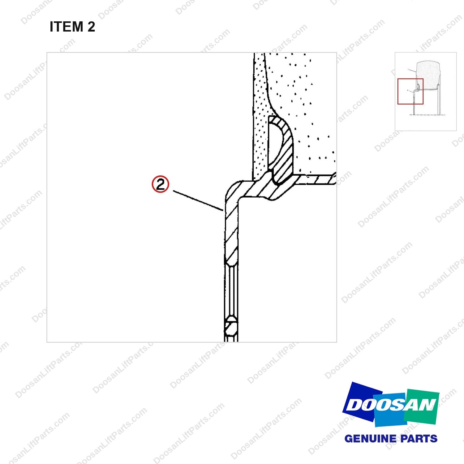 D180143 WHEEL GP - SOLID SOFT - parts diagram, item 2 shown - genuine Doosan / Bobcat forklift part