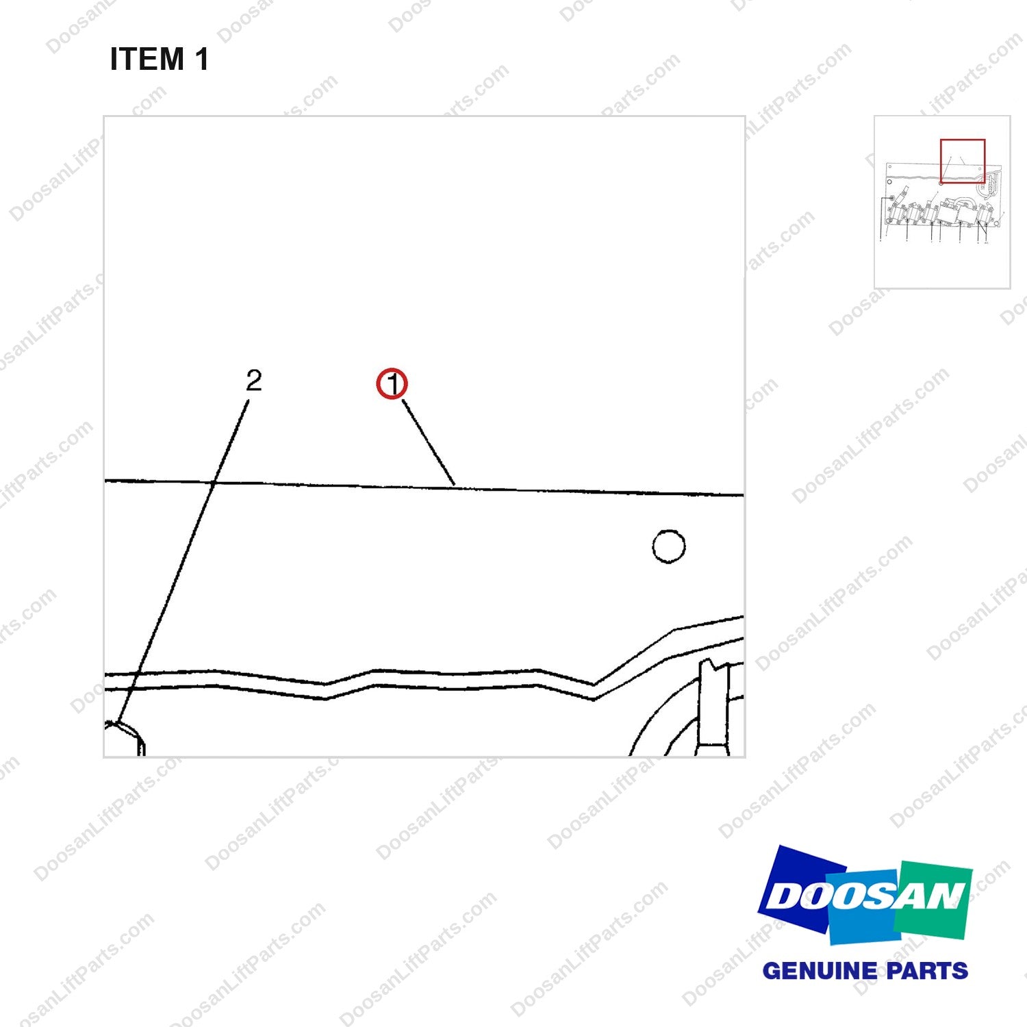 D287707 PANEL GP-CONTROL - (36/48 VOLT)(1/2) - parts diagram, item 1 shown - genuine Doosan / Bobcat forklift part
