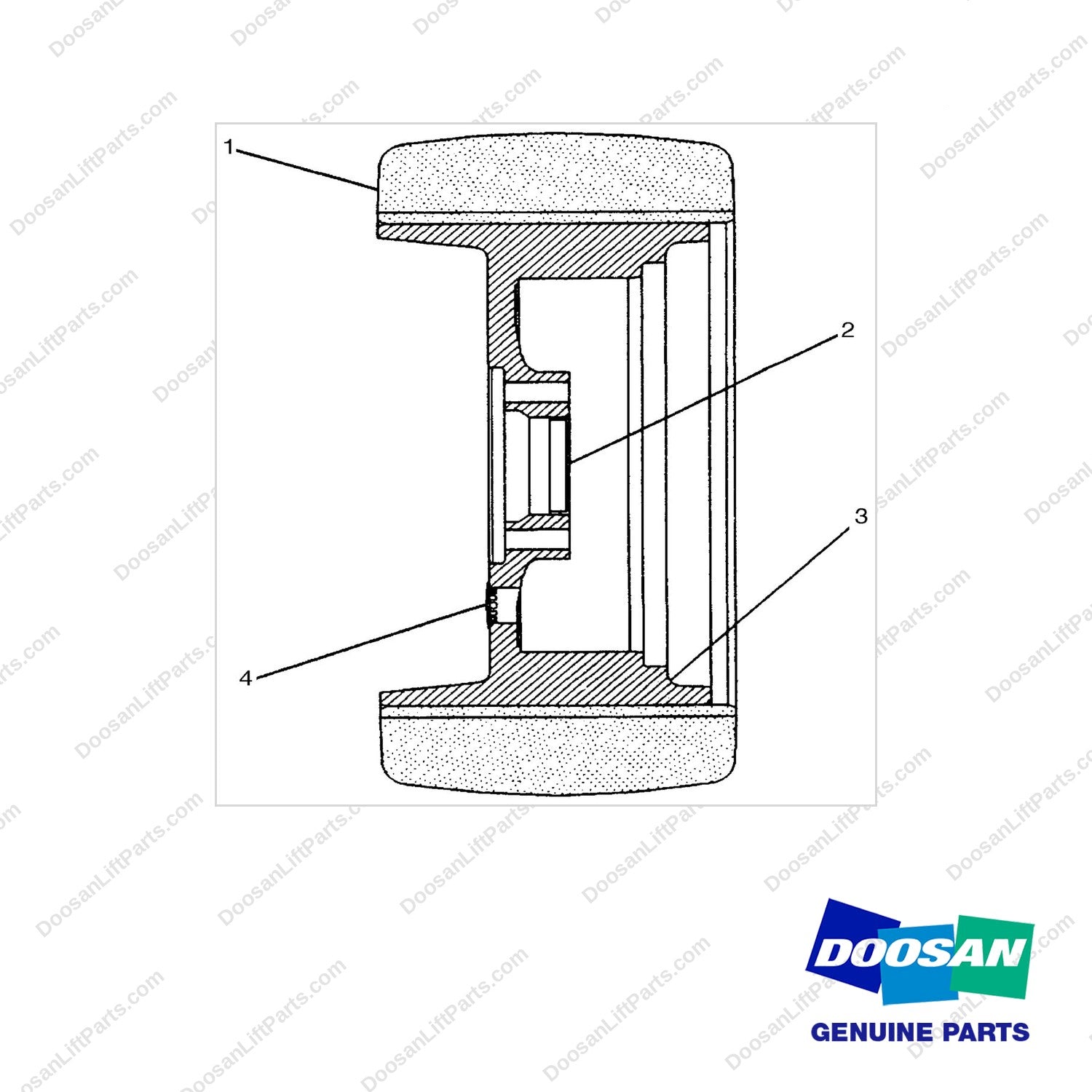 D295015 TIRE & DRIVE WHEEL GP-NARROW(3TON) - full parts diagram - genuine Doosan / Bobcat forklift part