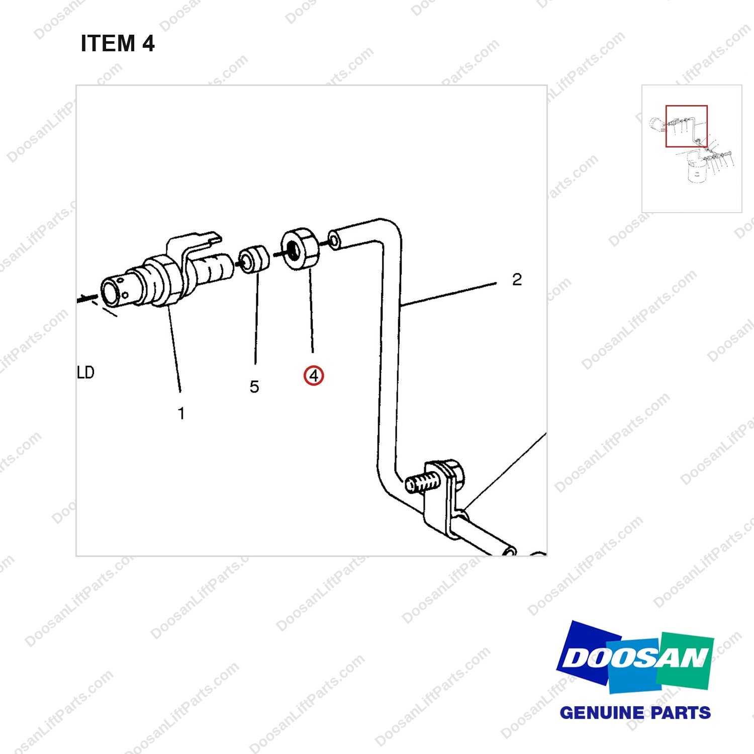 D461212 STARTING AID GP - parts diagram, item 4 shown - genuine Doosan / Bobcat forklift part