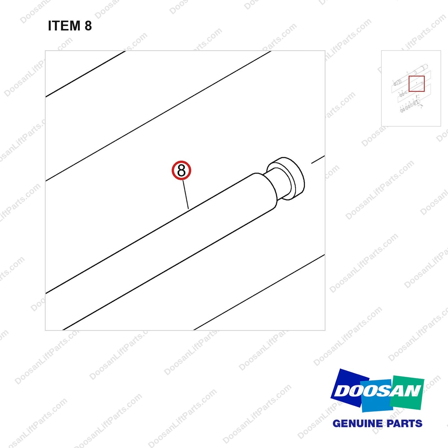 D510989 LIFT GROUP,STANDARD - parts diagram, item 8 shown - genuine Doosan / Bobcat forklift part