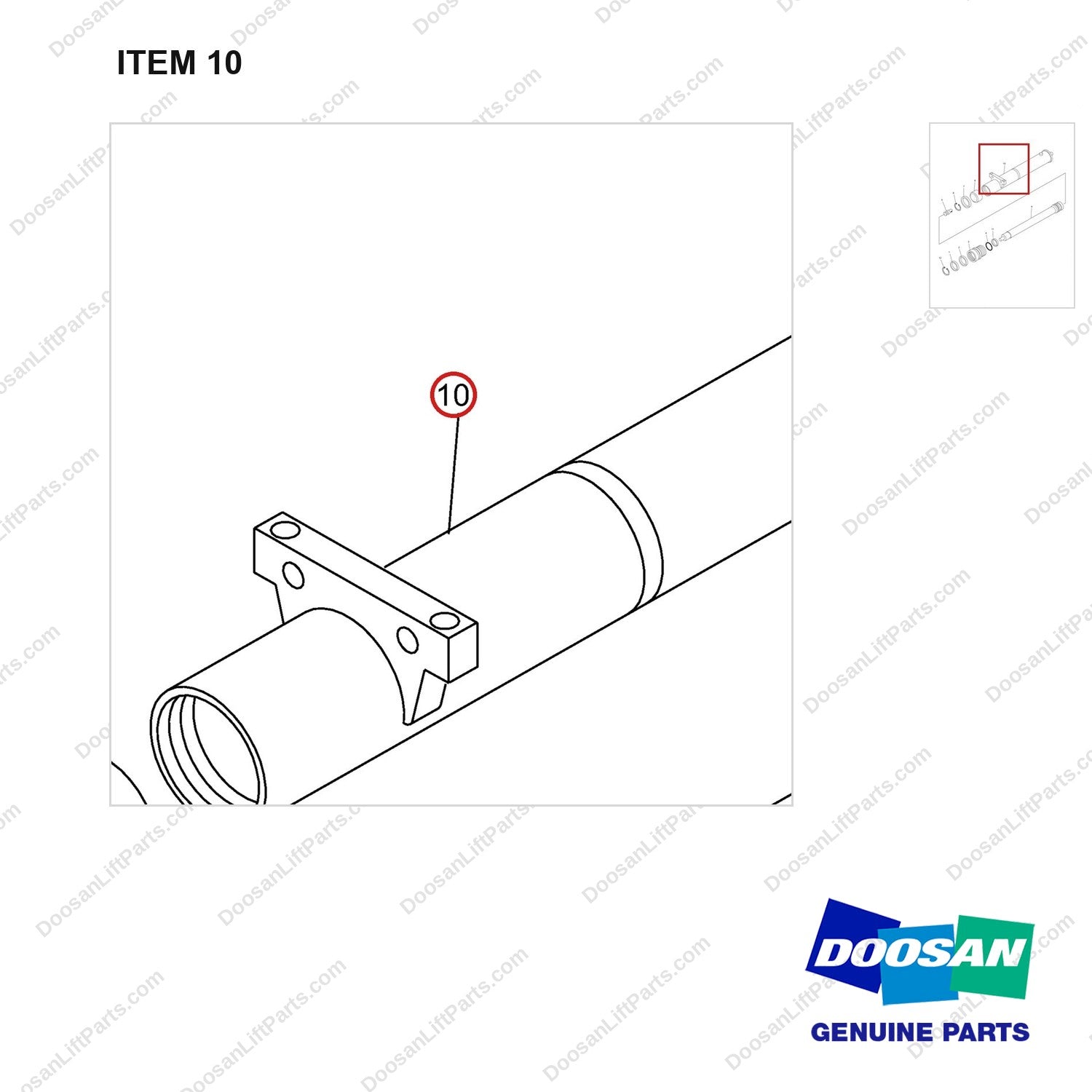 D512153 Lift Gp-Primary-FFT - parts diagram, item 10 shown - genuine Doosan / Bobcat forklift part