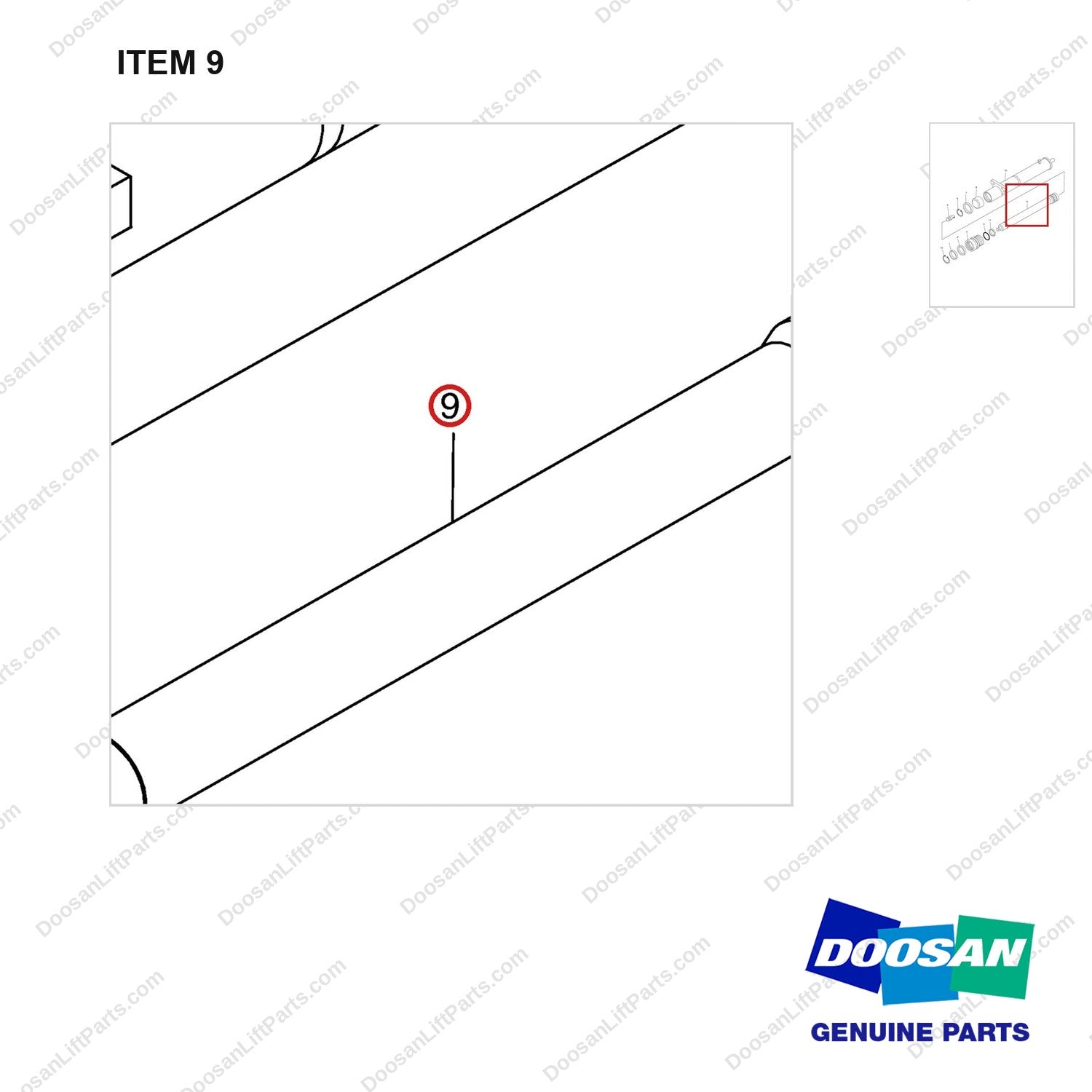 D512265 LIFT GROUP-PRIMARY - parts diagram, item 9 shown - genuine Doosan / Bobcat forklift part