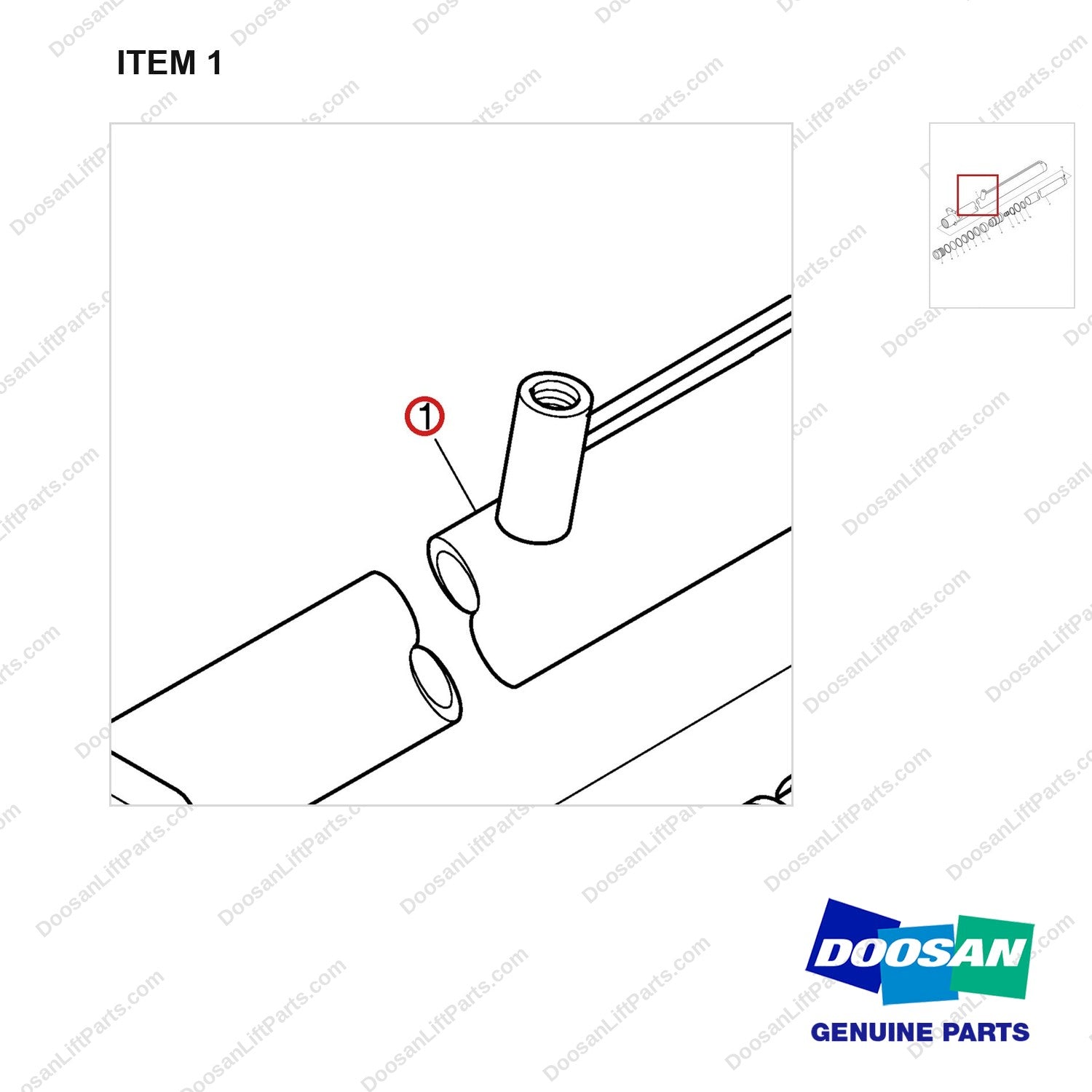D512607 LIFT GP-PRIMARY - FFT - parts diagram, item 1 shown - genuine Doosan / Bobcat forklift part