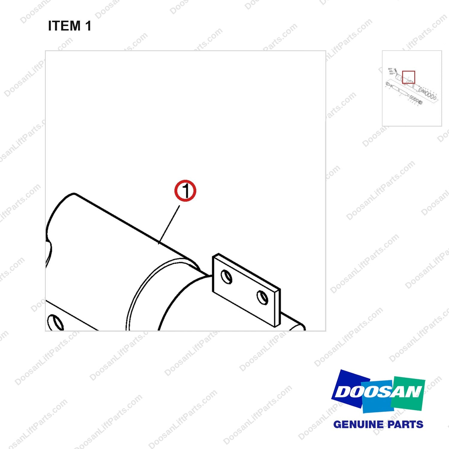 D512641 LIFT GP-SECONDARY - FFT-RH - parts diagram, item 1 shown - genuine Doosan / Bobcat forklift part
