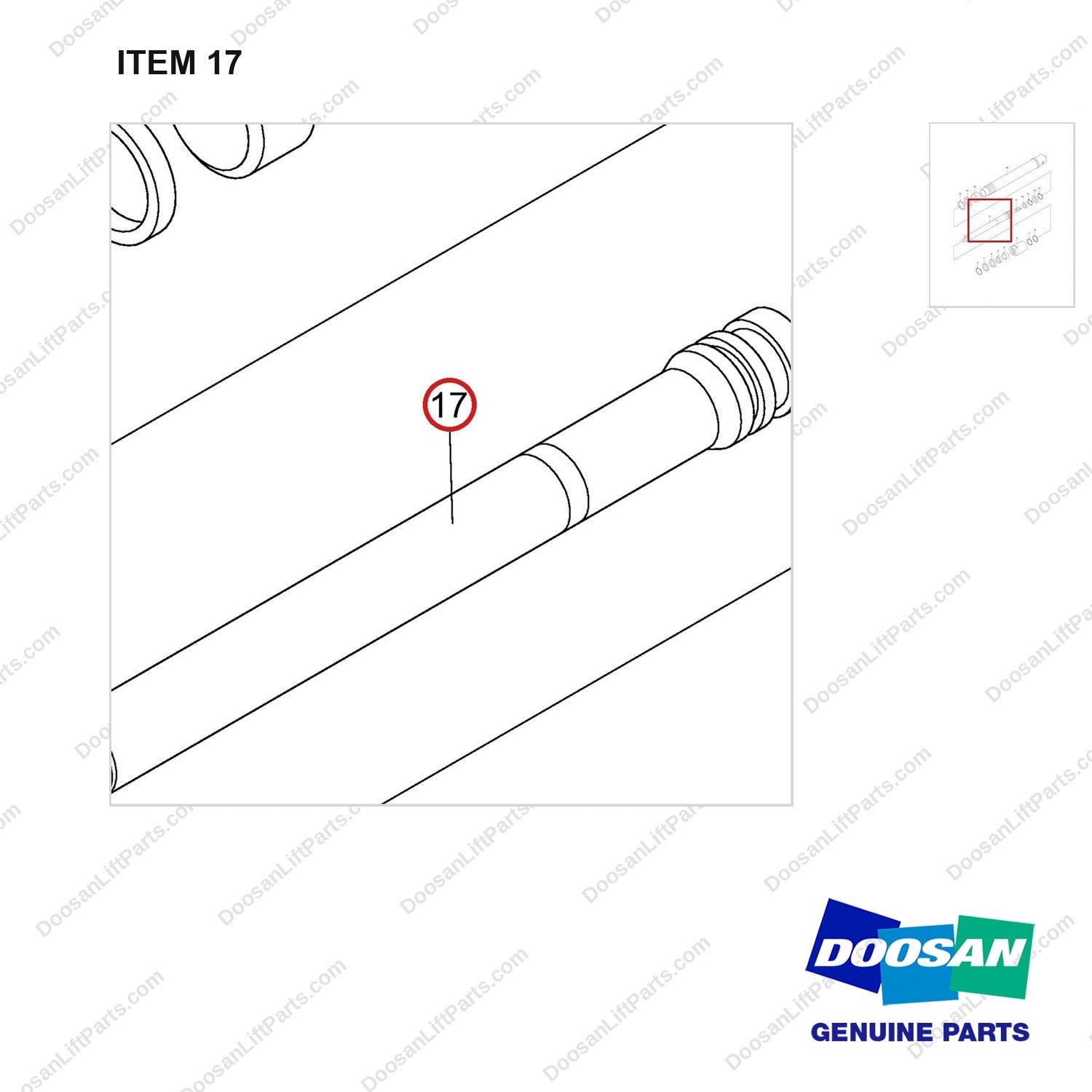 D513415 Lift Gp-Secondary - FFT-3.5TON - parts diagram, item 17 shown - genuine Doosan / Bobcat forklift part