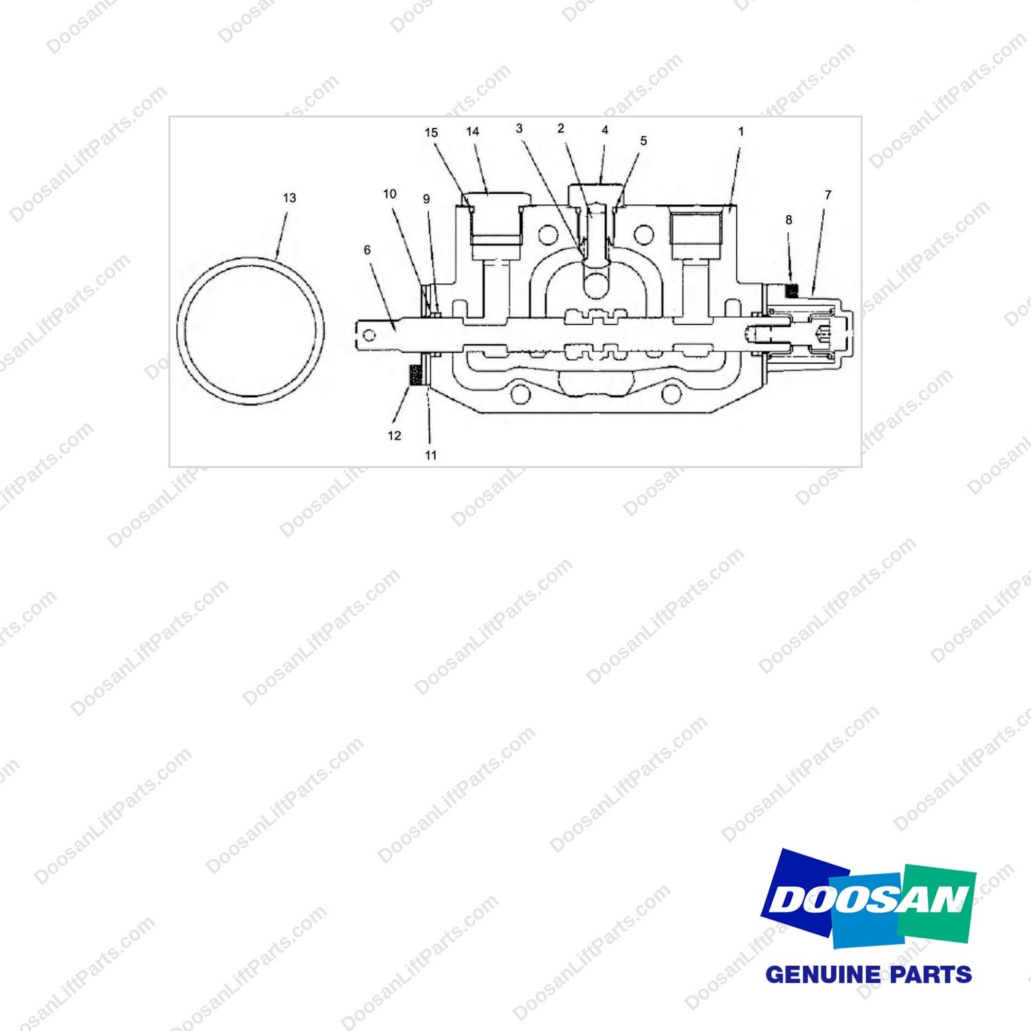 D513776 Block Assy;Lift - full parts diagram - genuine Doosan / Bobcat forklift part