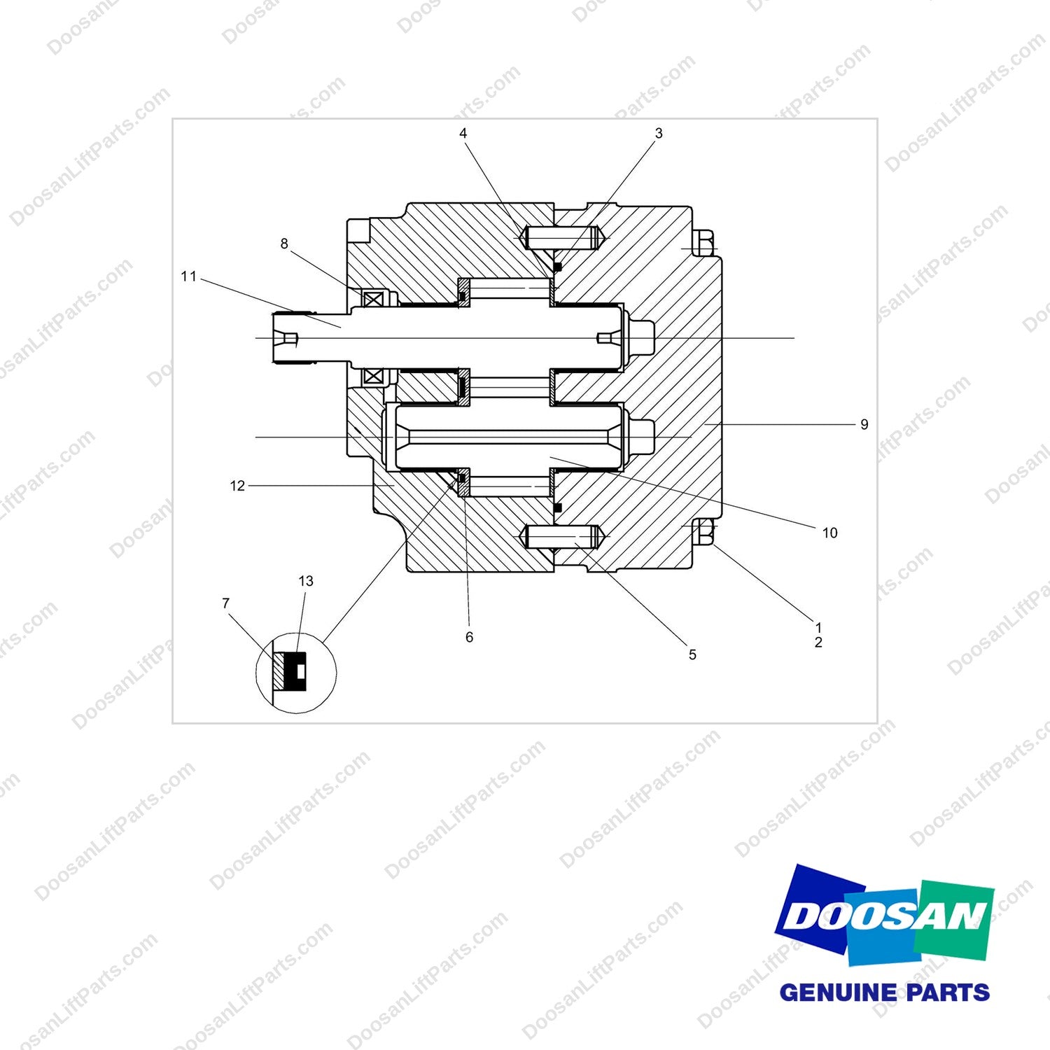 D516710 PUMP AS-GEAR - full parts diagram - genuine Doosan / Bobcat forklift part