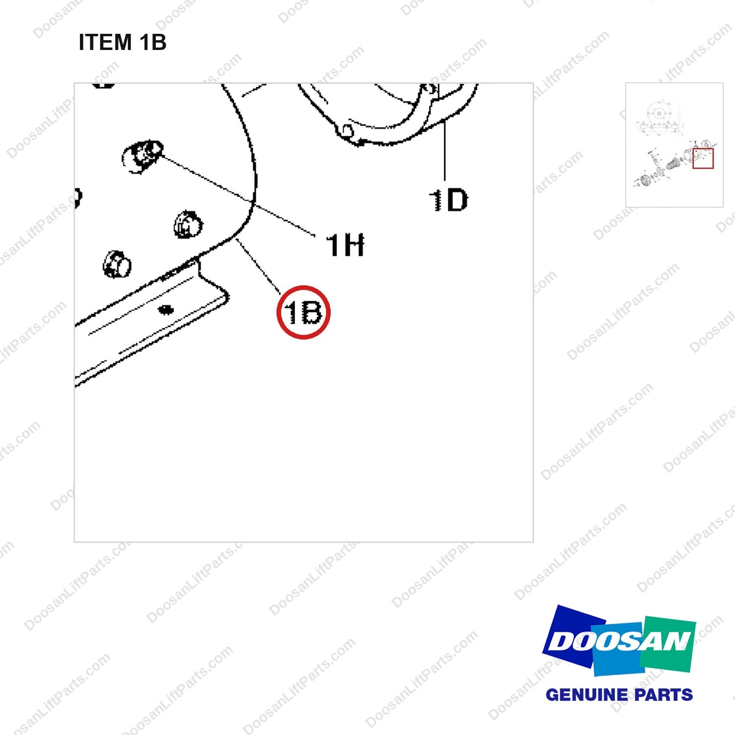 D552732 MOTOR MTG GP-HYD - BR10/13S-2 - parts diagram, item 1B shown - genuine Doosan / Bobcat forklift part