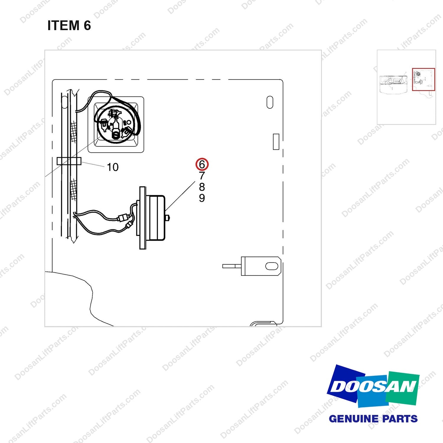 D555253A WIRING - (2/2) - parts diagram, item 6 shown - genuine Doosan / Bobcat forklift part