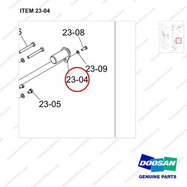D580411 RELAY;LIFT;FFL - parts diagram, item 23-04 shown - genuine Doosan / Bobcat forklift part