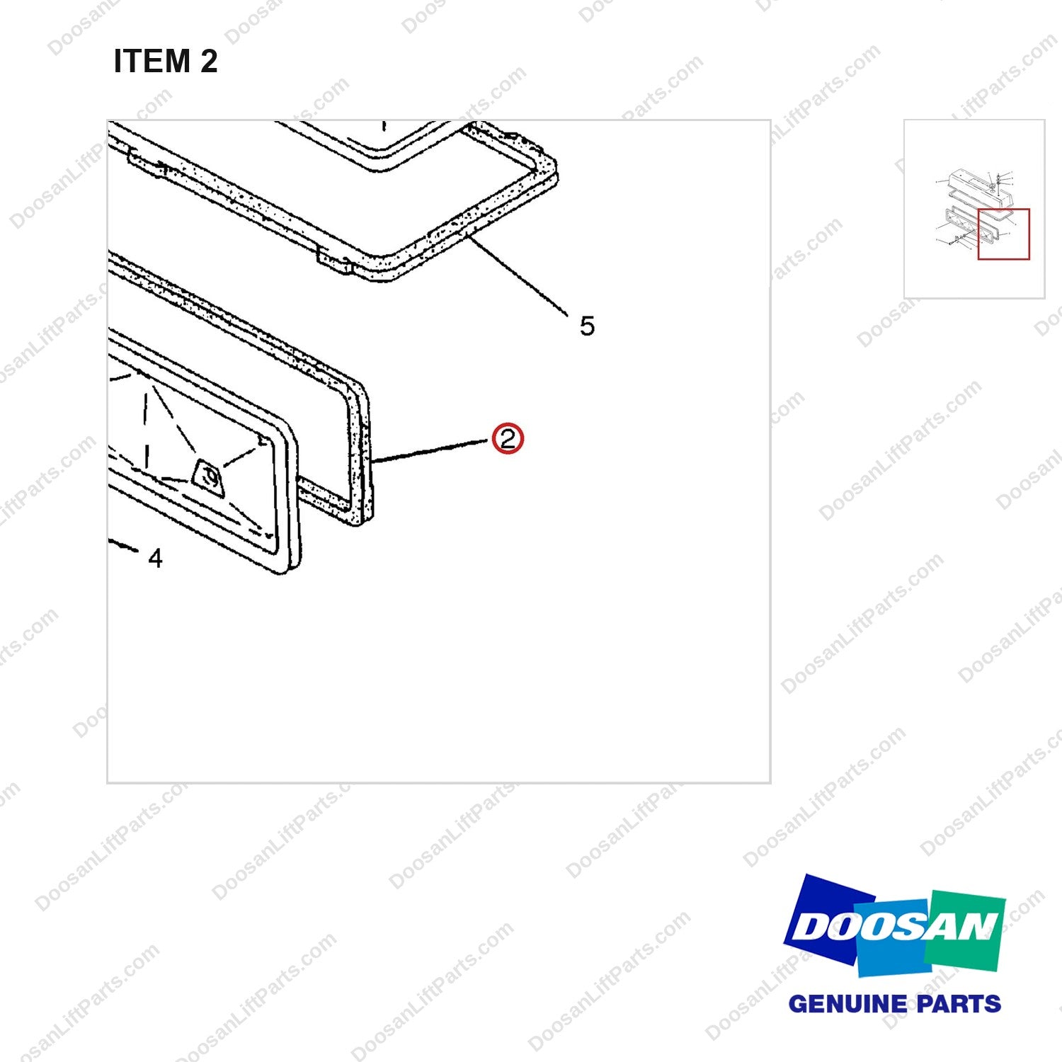D700373 COVER GP-VALVE MECHANISM - parts diagram, item 2 shown - genuine Doosan / Bobcat forklift part