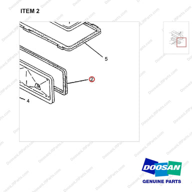 D700373 COVER GP-VALVE MECHANISM - parts diagram, item 2 shown - genuine Doosan / Bobcat forklift part