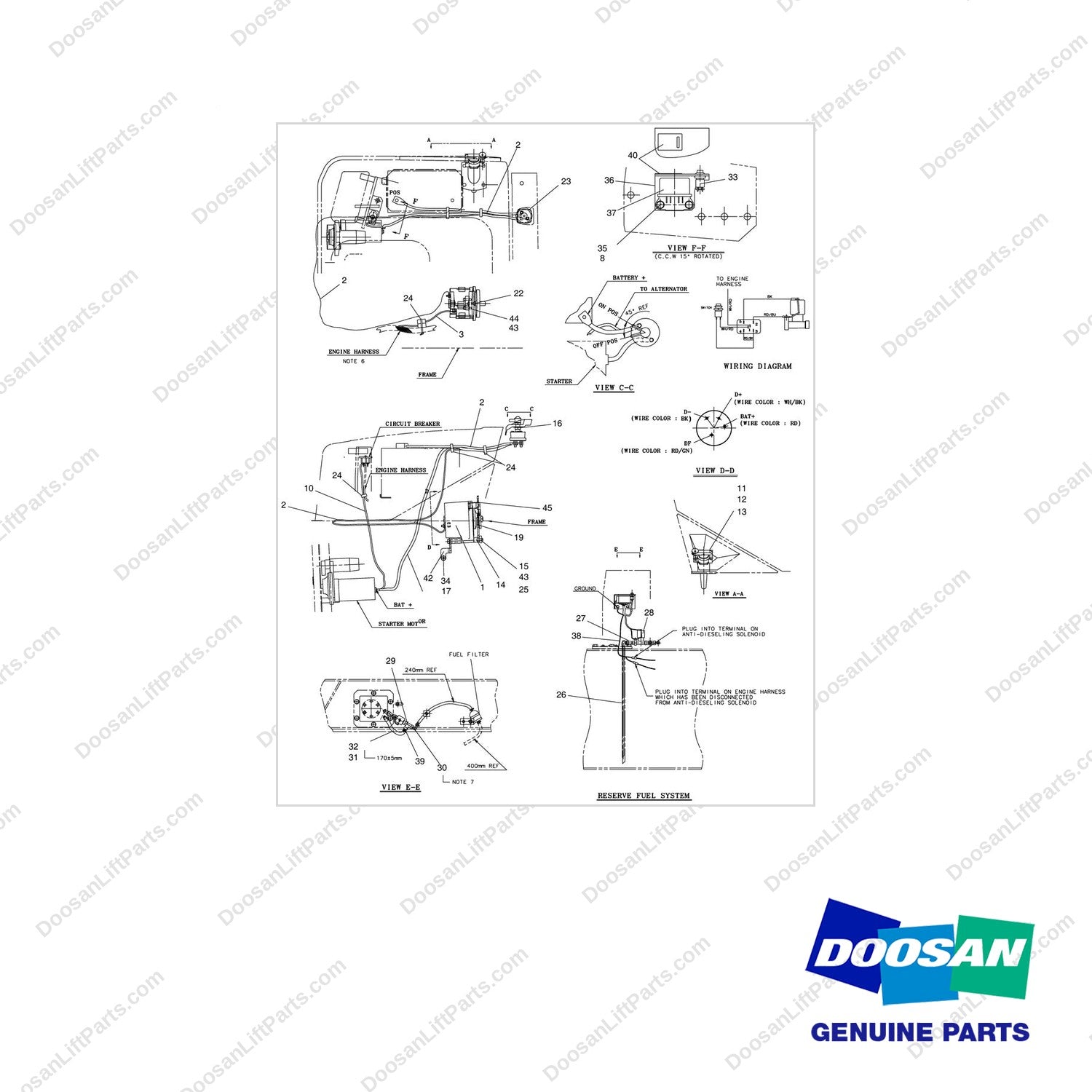 D700476 CHANGE OVER AR-SAFETY-G TO GS - full parts diagram - genuine Doosan / Bobcat forklift part