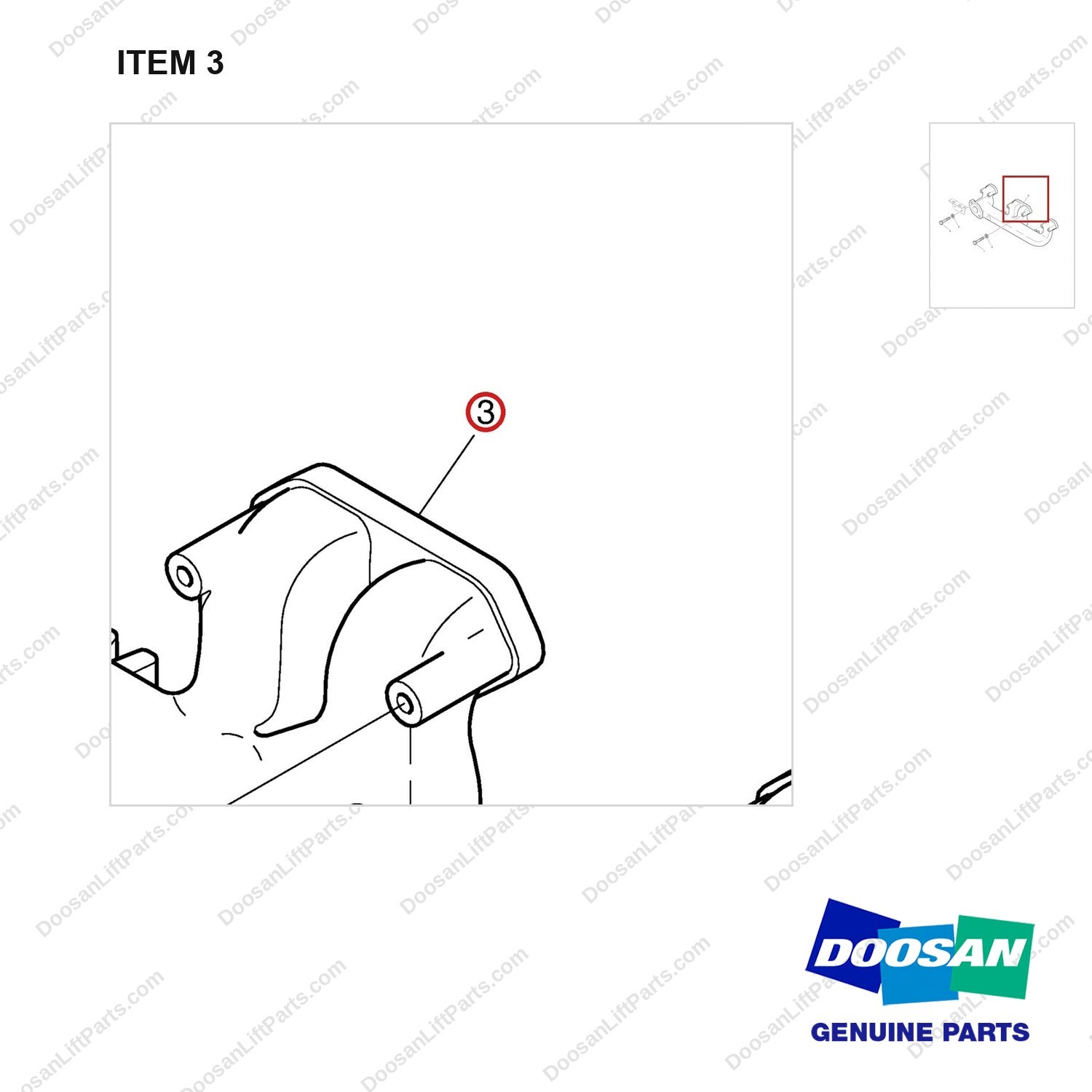 D700608 MANIFOLD GP-EXHAUST - parts diagram, item 3 shown - genuine Doosan / Bobcat forklift part