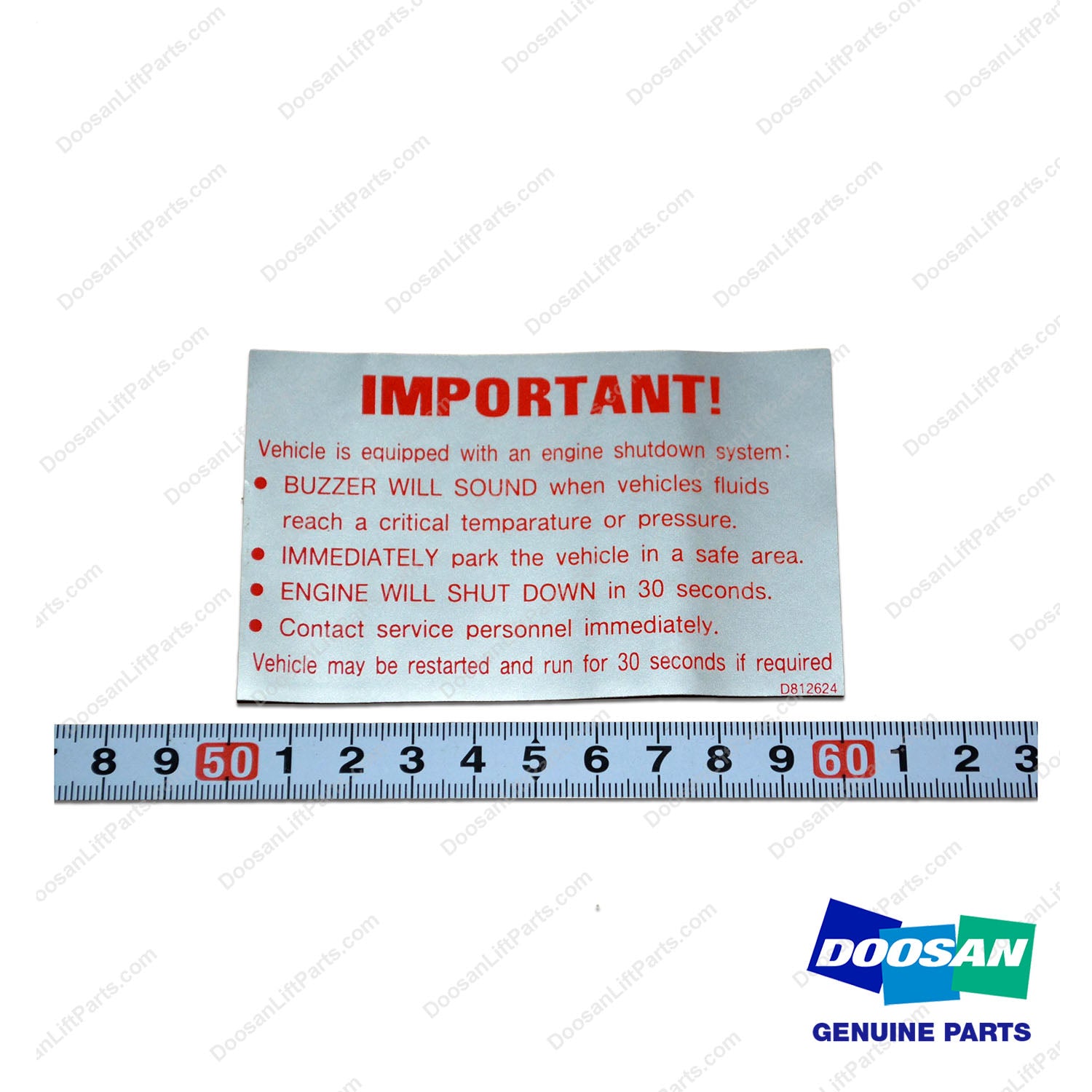 Film;engine Shutdown - Doosan Forklift Part D812624