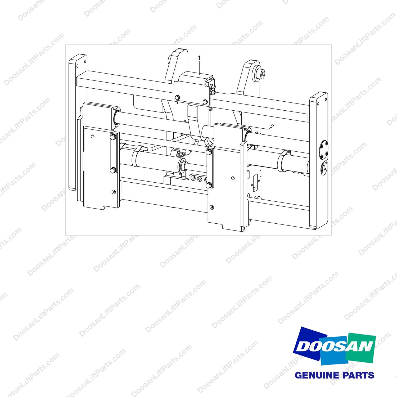 D870958 FORKPOSITIONER CARRIAGE GROUP;ISFP,FFT - full parts diagram - genuine Doosan / Bobcat forklift part