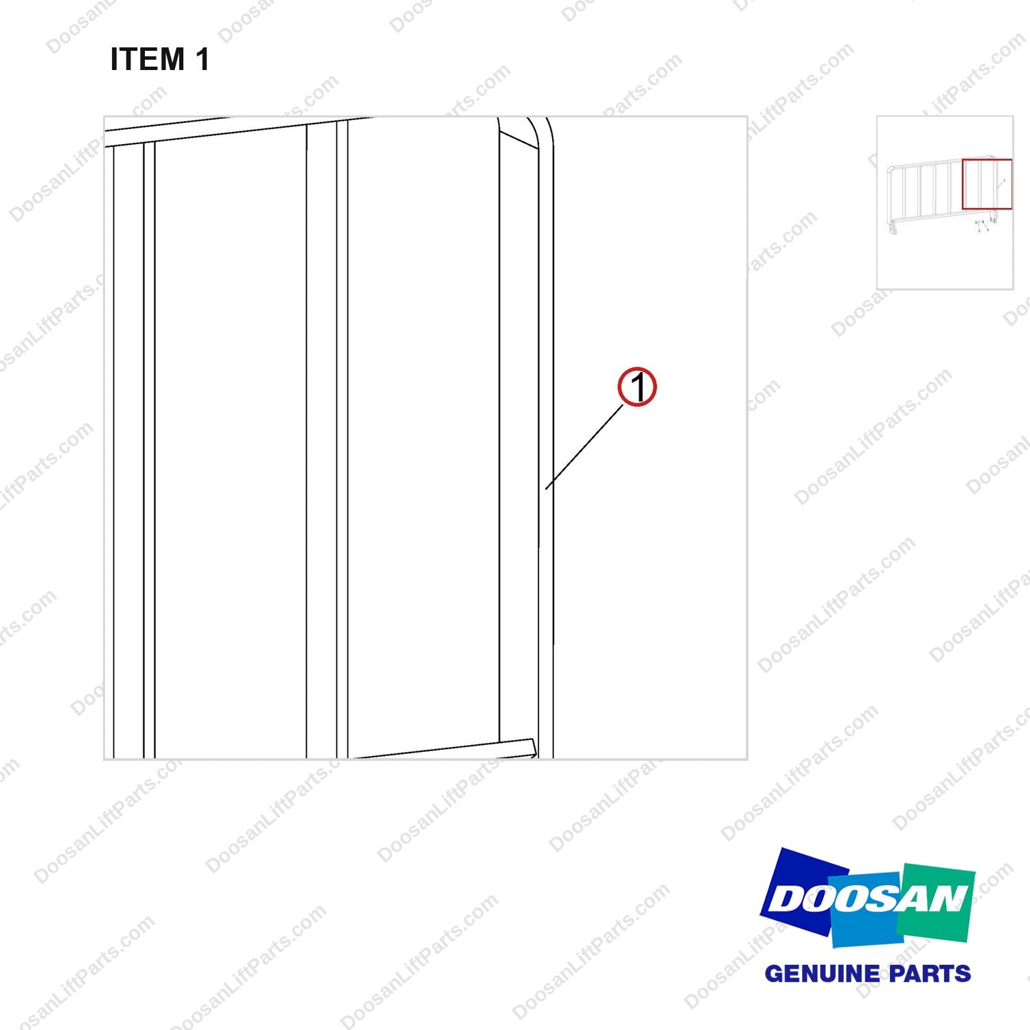 D870992 REST ASSY,BACK;FOR SHIFTING TYPE F/M - parts diagram, item 1 shown - genuine Doosan / Bobcat forklift part