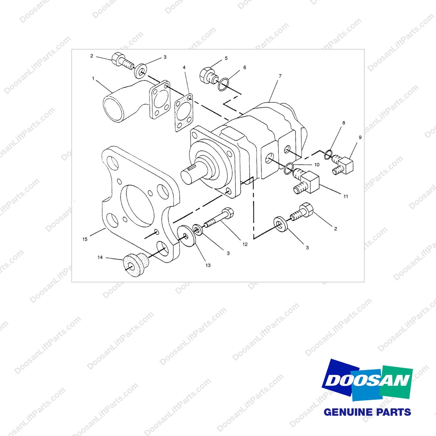 D902146 PUMP GP-HYDRAULIC - full parts diagram - genuine Doosan / Bobcat forklift part