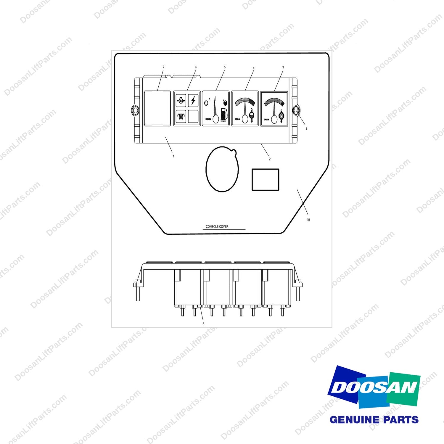 D915034 INSTRUMENT GP - full parts diagram - genuine Doosan / Bobcat forklift part