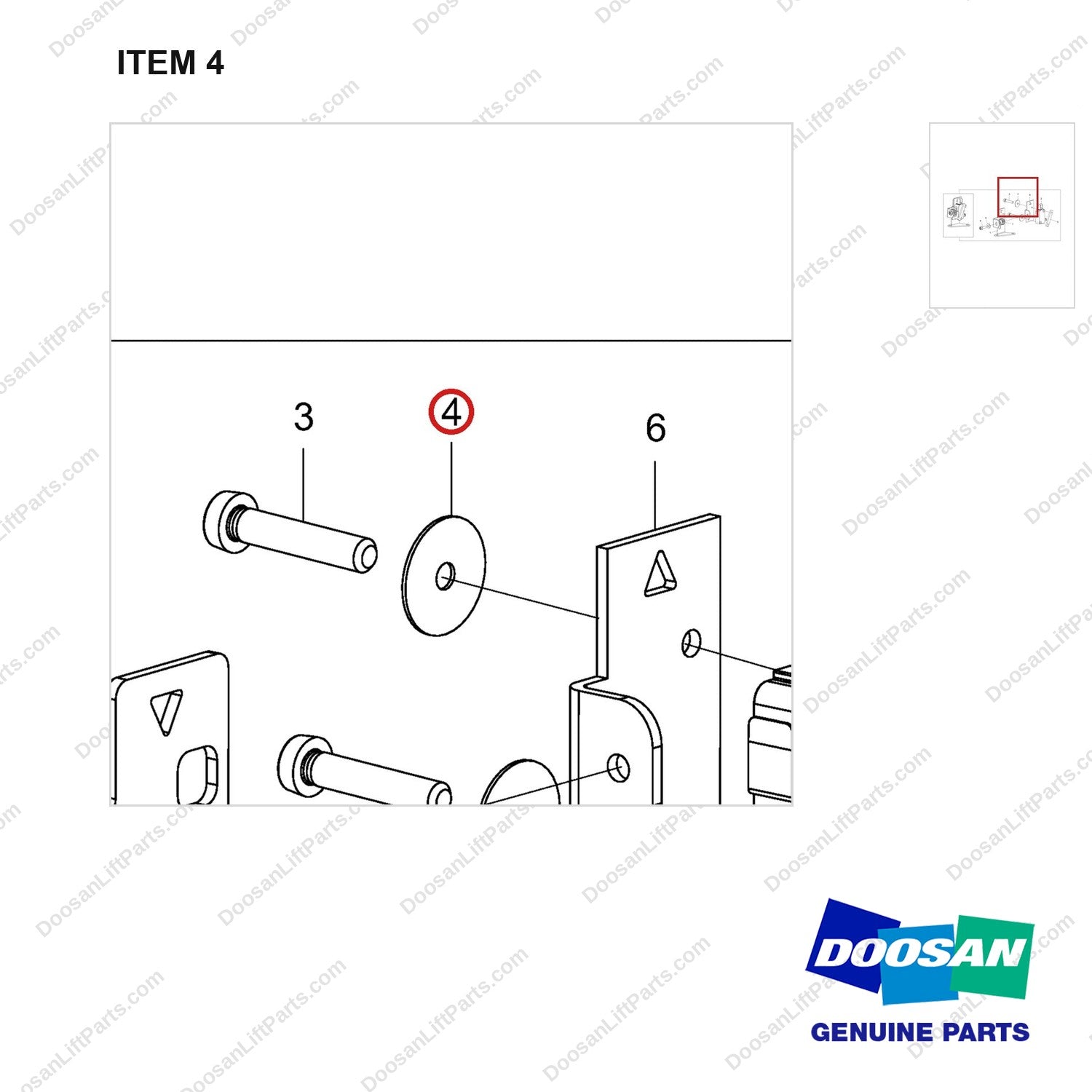 D917188 SWITCH ASSY;CB TYPE;1TON ALL - parts diagram, item 4 shown - genuine Doosan / Bobcat forklift part