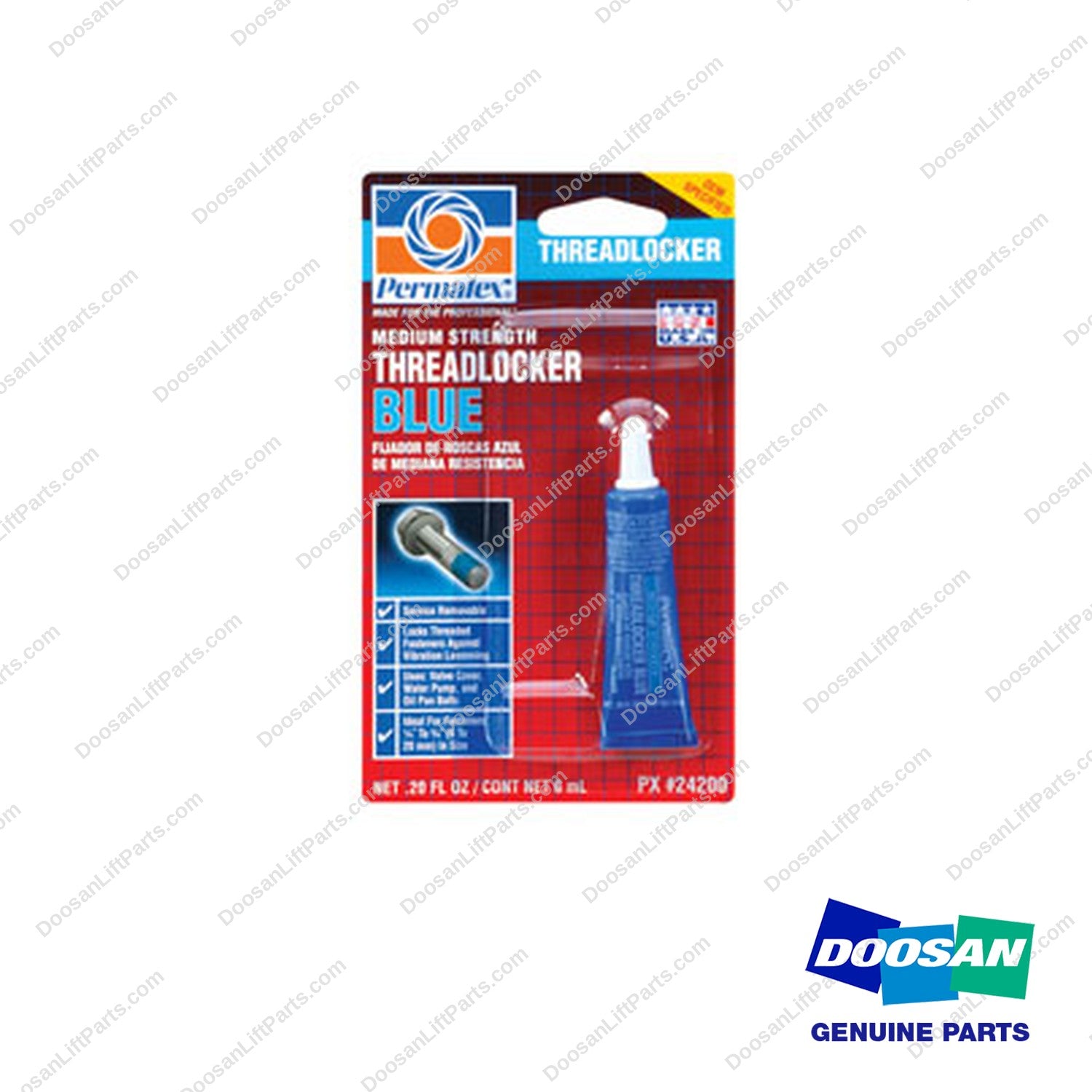 DC24200 - 242 Threadlocker Blue (Pack of 12) - OEM Doosan Daewoo Bobcat