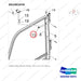 DS1001076 CABIN,MODULAR;RH DOOR - parts diagram, item 13 shown - genuine Doosan / Bobcat forklift part