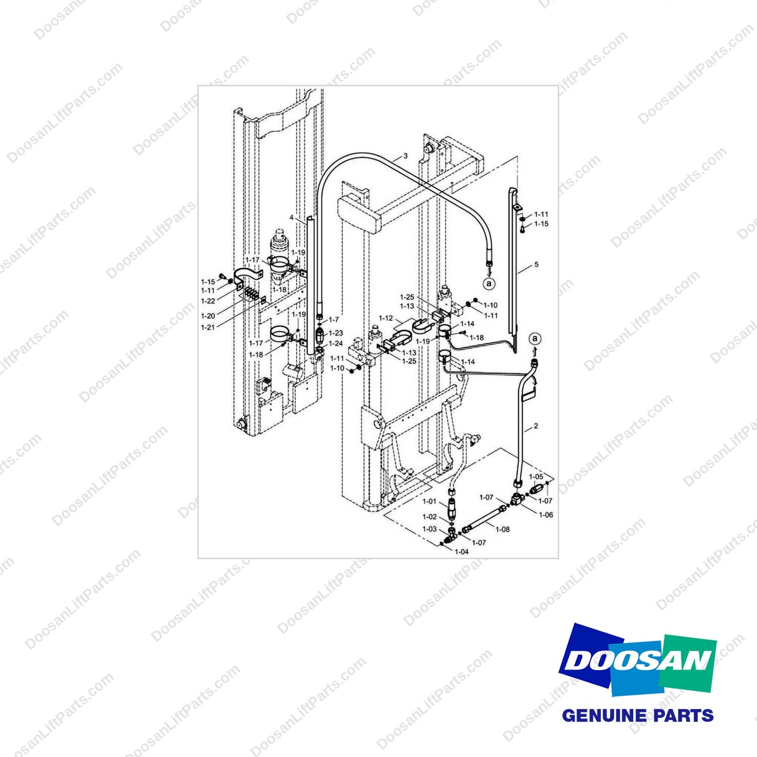 DS2011666 MOUNTING GROUP,LIFT;FFL - full parts diagram - genuine Doosan / Bobcat forklift part
