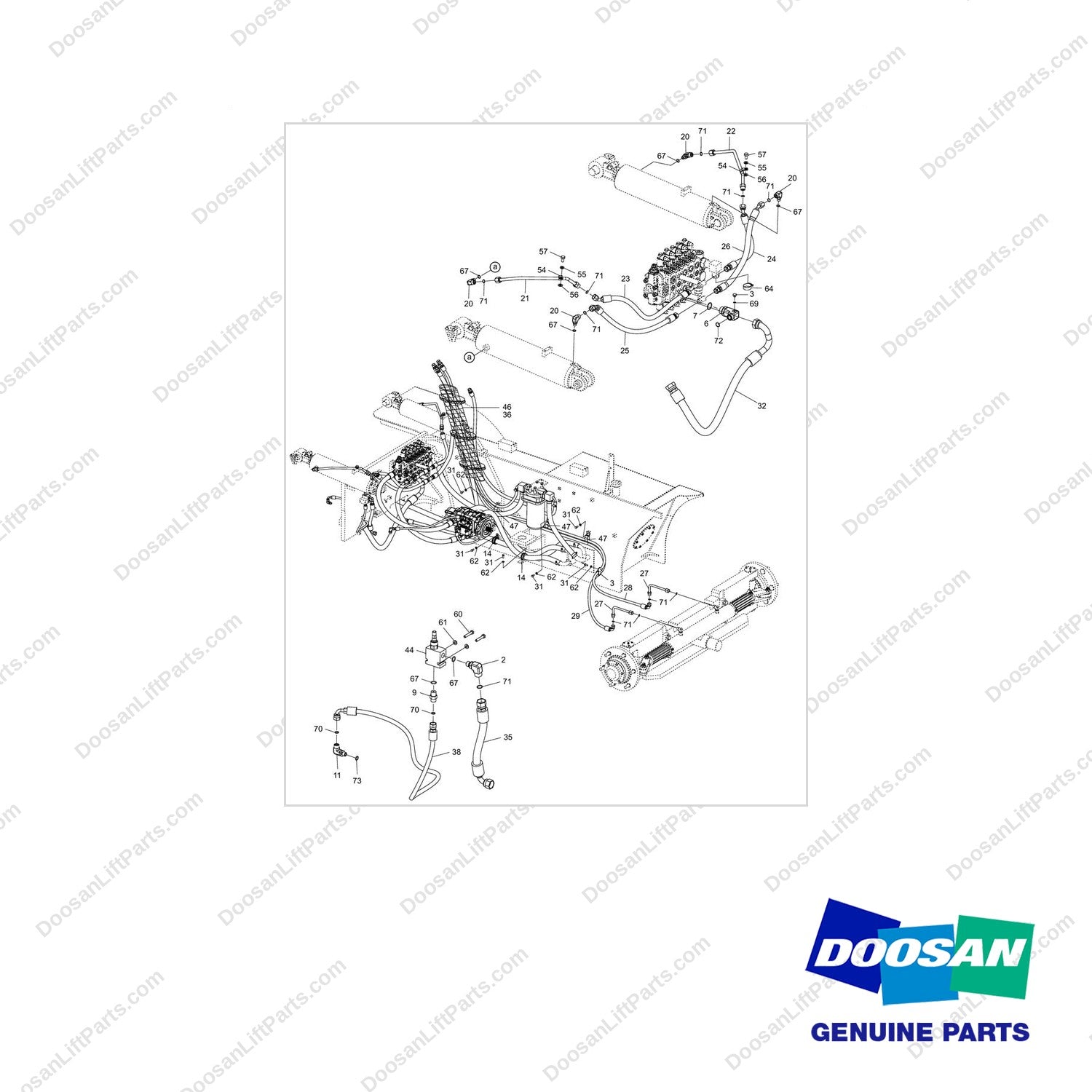 DS2011927 LINE GROUP;M.O,8TON,TIER-4 - full parts diagram - genuine Doosan / Bobcat forklift part