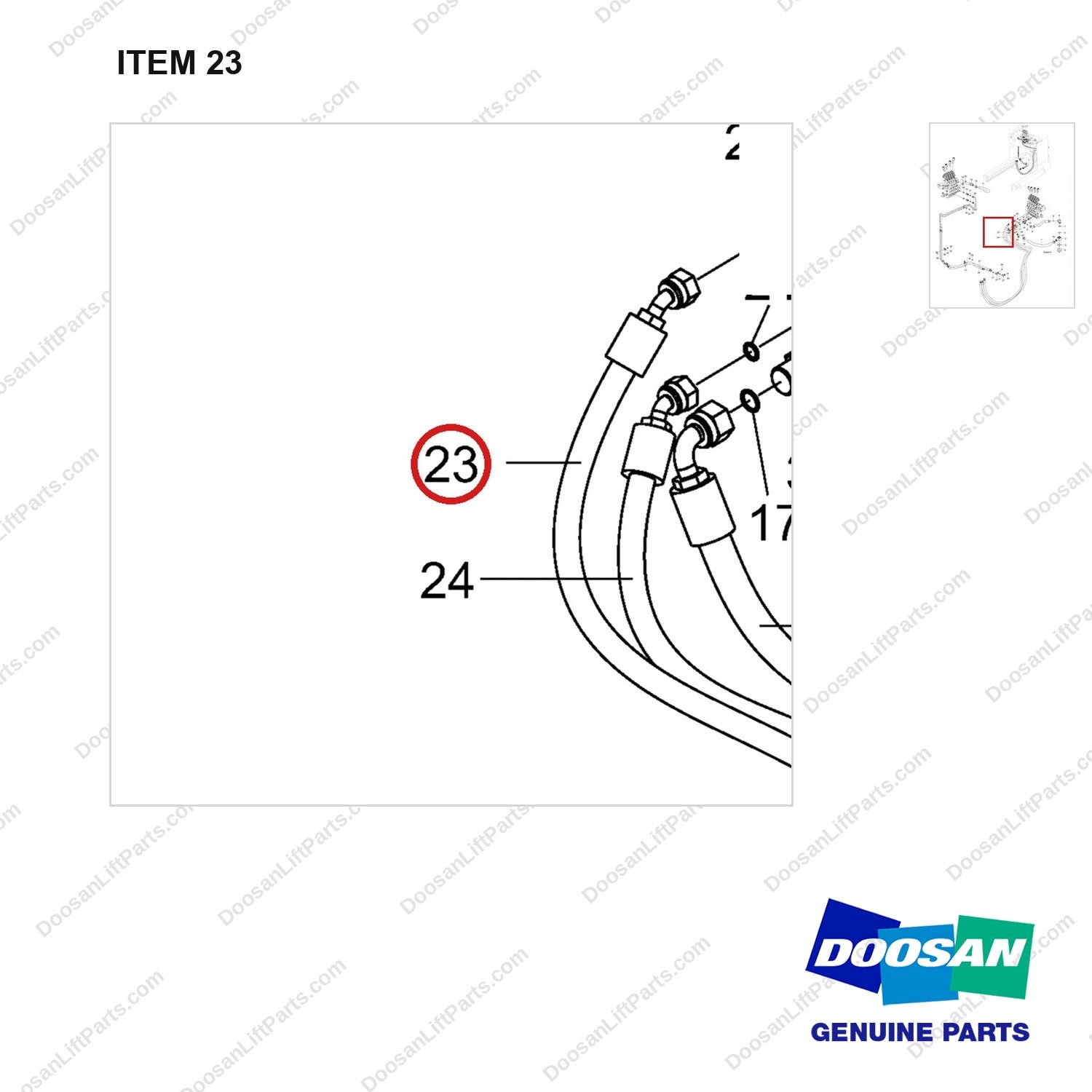 DS20121533 LINE GROUP;MAST OPERATION - parts diagram, item 23 shown - genuine Doosan / Bobcat forklift part
