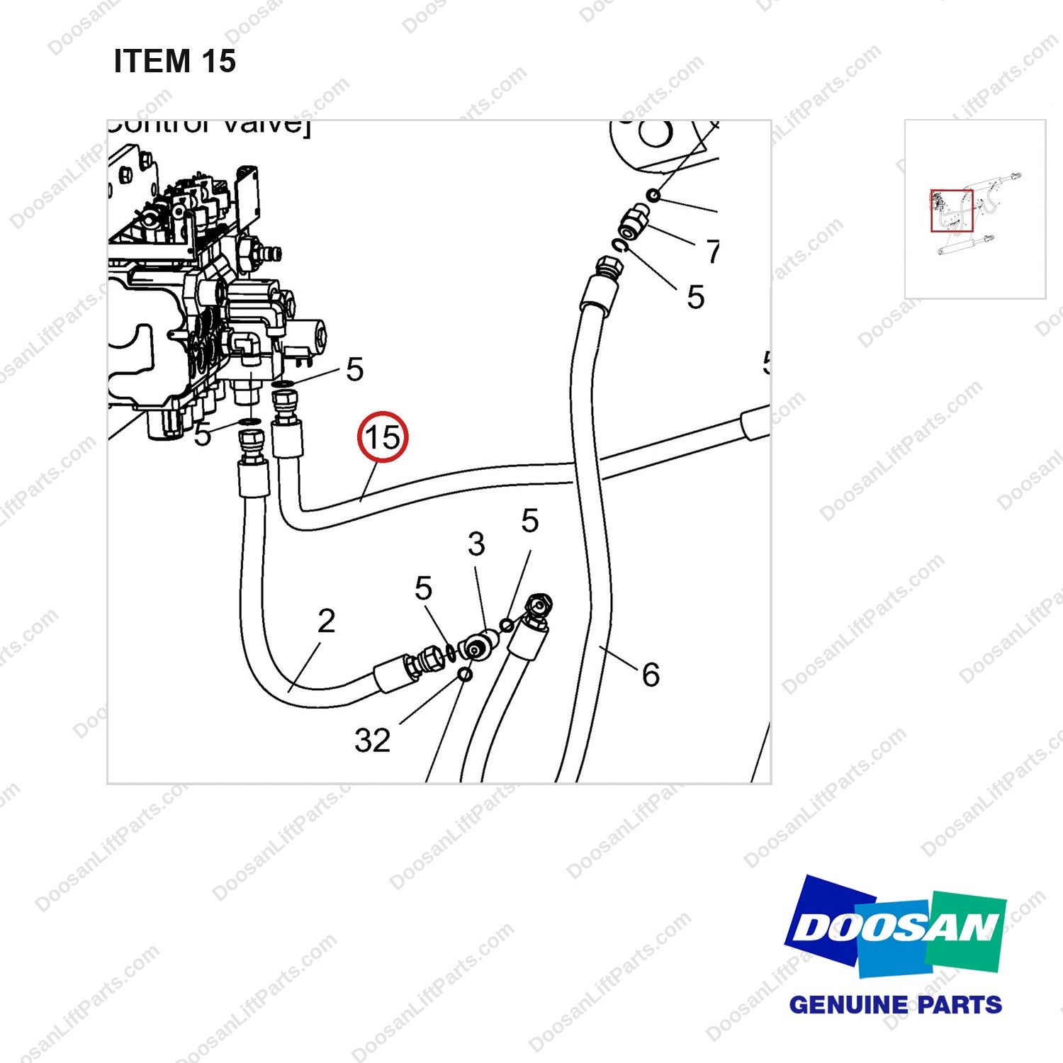 DS20131017 LINE GROUP;MAST OPERATION - parts diagram, item 15 shown - genuine Doosan / Bobcat forklift part
